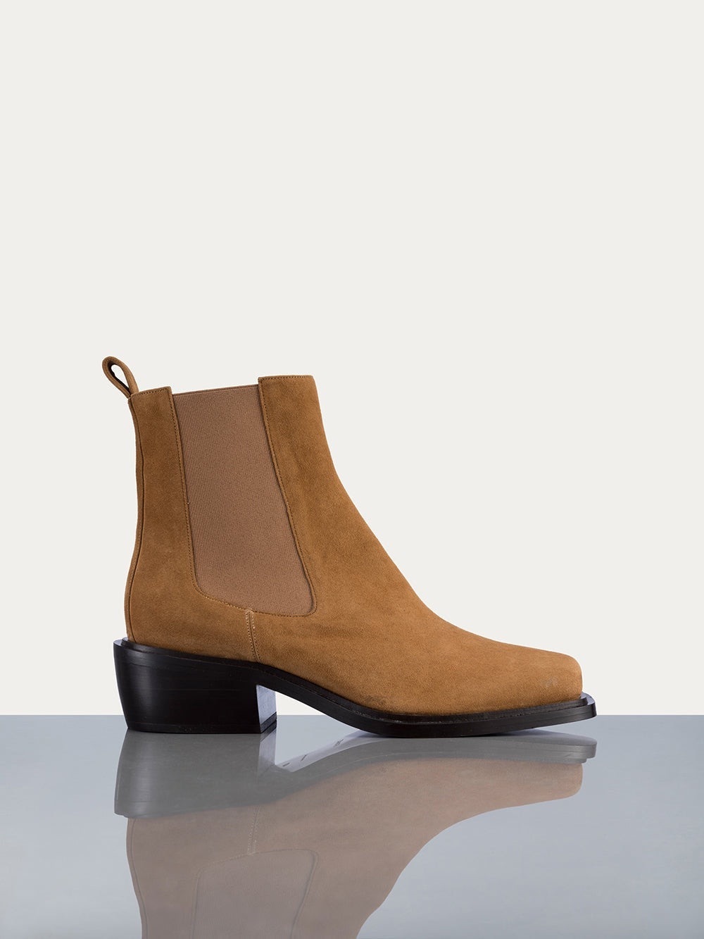 FRAME Le Fenton Square toe Boot Tan Suede leather western chelsea boot cowboy 39